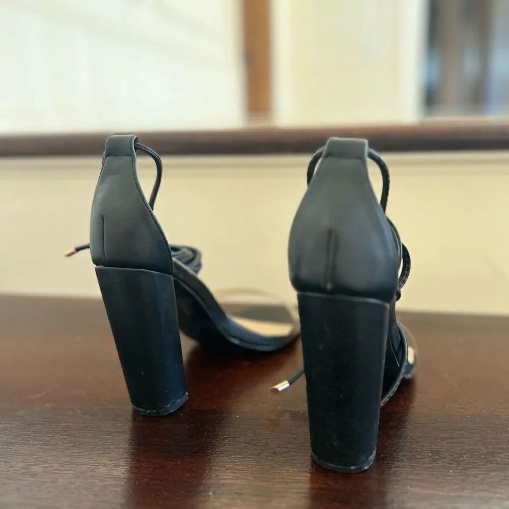 Black Strappy Heels - Picture 3 of 5